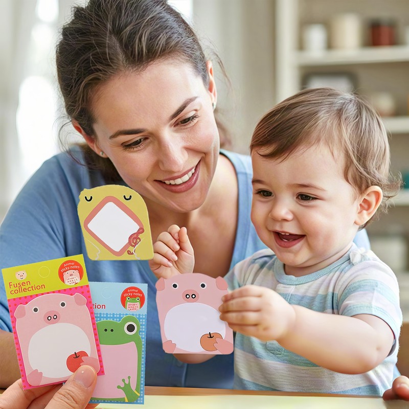 AMFUN 20 Pack Cute Sticky Notes Set, Cartoon Animal Sticky