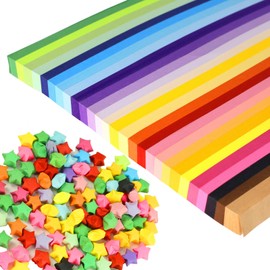 CKNCY 1512 Sheets Origami Star Paper Strips 27 Assortment Color Star Papers Lucky Wish Double Sided Origami Stars Paper Solid Color Diy Hand Art Crafts For Children And Adults…