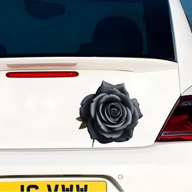 Black Rose Decals – Waterproof Vinyl Sticker 2-Pack for Car Windows, Bumpers, Laptops, and Decorative Accessories#B055