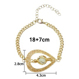 EEQQBZ Glow in The Dark Silver Teardrop shape bracelets,Fantasy Glowing Jewelry Charm (gold-Sky Blue)