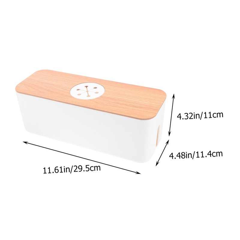 KOMBIUDA 1Pc Round Holed Cable Box Desktop Power Line Organizer