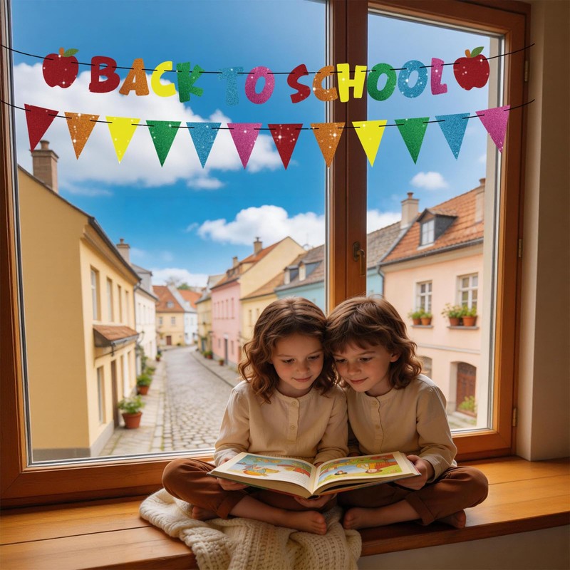 SerpizePaty Glitter Back to School Decorations, Apple Decors for Classroom
