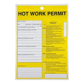 Tags 4 Less Hotwork Permit Maintenance Tags – Hotwork Permits with 2-Part Carbonless Bond Paper for Easy Record Transfers, Standard 5 5/8" x 8" Safety Checklist with Reinforced Hole (Pack of 25)