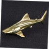 iplusmile Brass Shark Figurine Creative Desktop Decor Exquisite Shark Shaped