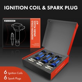 A-Premium (Blue) Set of 12 Ignition Coil Pack and Iridium Spark Plugs Compatible with Ford F-150 F150, Explorer, Edge, Transit-150, Transit-250, Transit-350, Transit-350 HD & Lincoln MKZ & Mazda CX-9