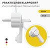 Safety angle plug, extra flat with bracket, plastic, 8 mm