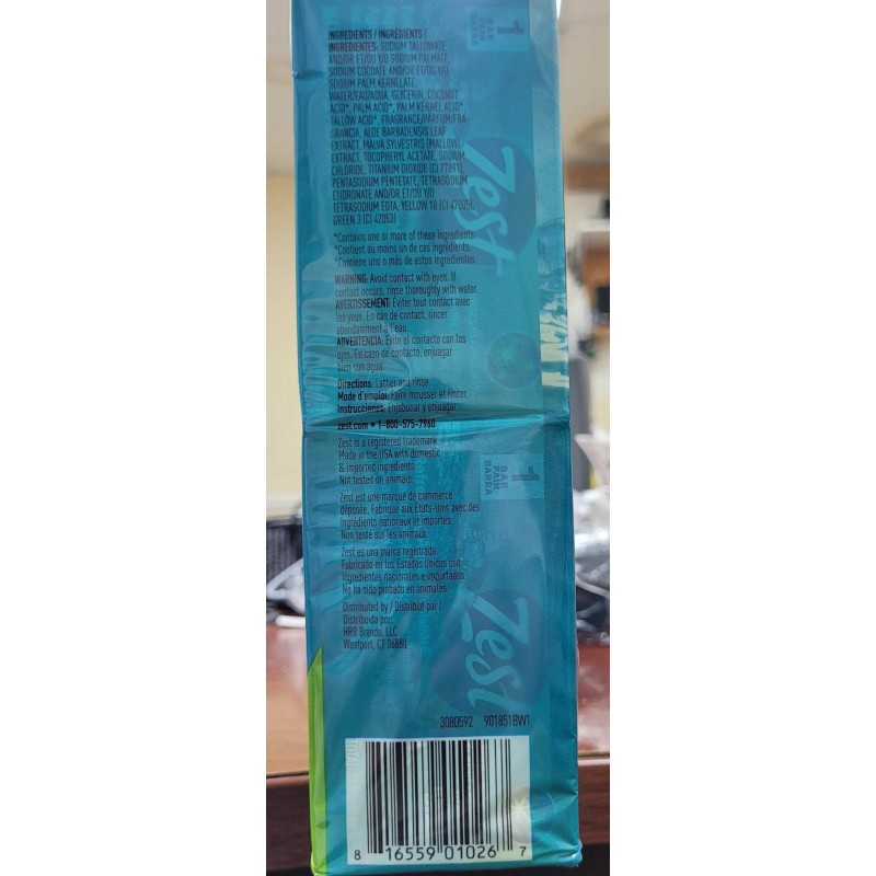 ZEST SOAP REFRESHING AQUA DEODORANT 16 Bars