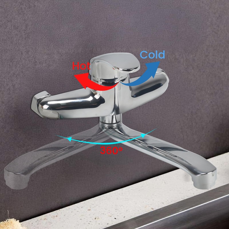 VirtuGro Wall Mounted Tap 25 cm Kitchen 360° Rotatable Sink