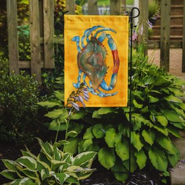 Caroline's Treasures BB8247GF Blue Crab Yellow Polkadot Garden Flag Mailbox Flag Decorative Yard Flag Banner Outside Patio Artwork Yard Flower Beds, Garden Size, Multicolor