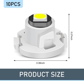 MLY 10 PCS Car T4.2 Dash Light Lamp, 0.39" X 0.27" 12V 3030 Led Chip, Waterproof 360 Degree 150LM Super Bright A/C Indicator Light Replacement, Universal for Most Cars (White)