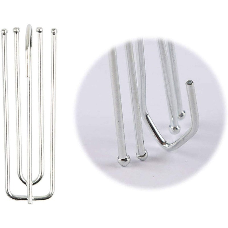 PISHI Heavy Duty Metal Curtain Hooks Pinch Pleat Deep Prong