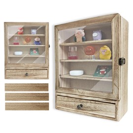 11×14 Wood Shadow Boxes Display Cases with Removable Shelves and Drawers,Shadow Box Photo Frames Deep ,Memory Boxes for Keepsakes for Display The Pictures, Collections, Medals, Bouquet (Carbon)