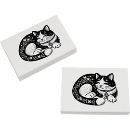 2 x 45mm 'Sleeping Cat' Erasers/Rubbers (ER00043302)