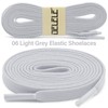DELELE Flat Elastic Shoe Laces: Light Grey Stretch Shoelaces for