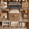 Foldable Fabric Clothes Storage Box with Handle, Gray Wardrobe Organizer