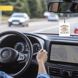 Mancheng-zi Western Cowgirl Cowboy Car Air Freshener 3Pcs, Long Live Cowgirls Cowboy Frog Air Freshener Hanging for Cars Closet Drawer or Books, Western Car Accessories Mirror Decor for Women Men