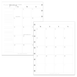 BetterNote 2025 Monthly Calendar Refill Fits Discbound Notebooks, Fits Classic Happy Planner, Levenger Circa, Arc Staples, Talia, TUL Office Depot, InkWell Press (Modern, 9-Disc, 7"x9.25")