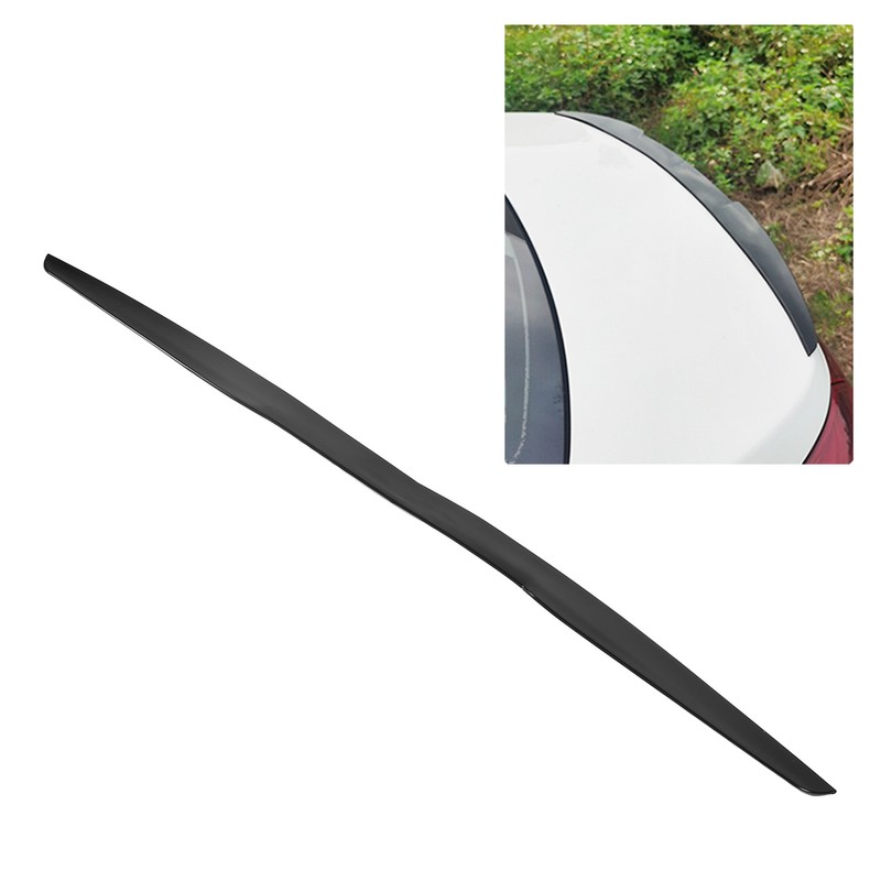 Rear Trunk Spoiler 113.5x7cm Rubber Black Universal Exterior Trim for