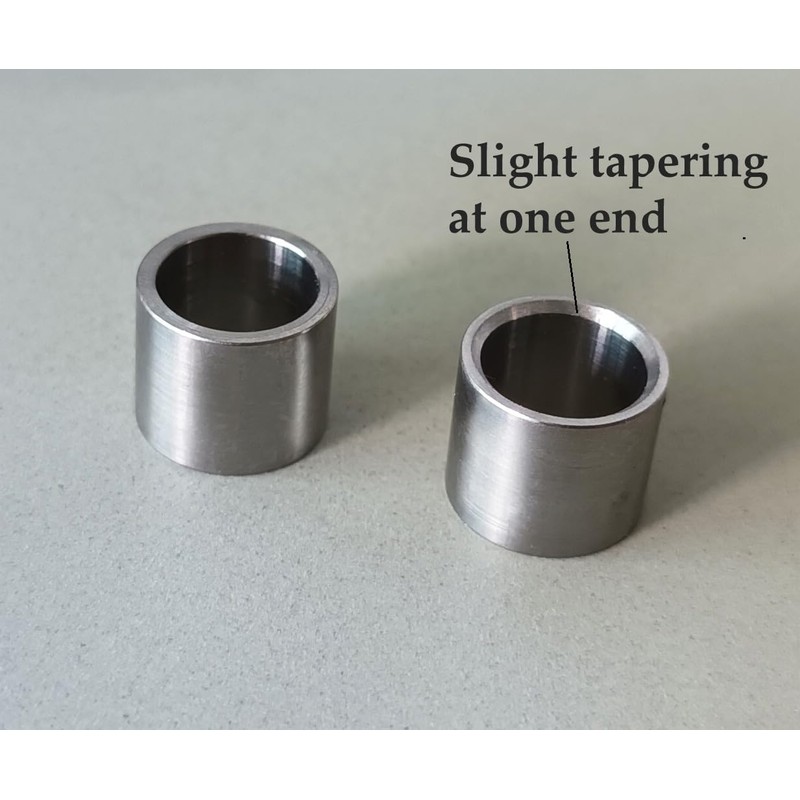 Dunn's titanium ferrules for snooker cues. Alloy TC4, threadless, easy