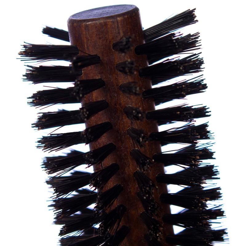 L'Artisan Brossier - Round Hairbrush Natural Bristle in Beech Wood