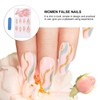 Healeved Women's Striped Nail Art Tips 24pcs Full Coverage False