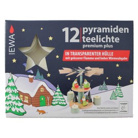 Ebersbacher Kerzenfabrik GmbH Pyramid Tea Lights 12 per pack with clear case