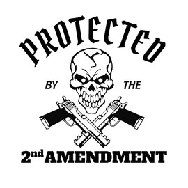 Protected by The 2nd Amendment - Skull and Cross Pisotls Decal by Check Custom Design