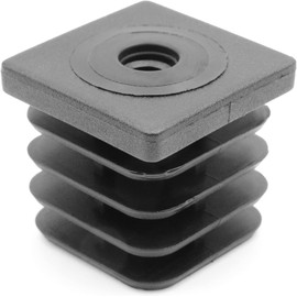Design61 4 x Threaded Plugs Adjustment Plugs Foot Caps Insert Socket for Square Pipes 40 x 40 mm with M10 Internal Thread Load Capacity for Wall Thickness 1.5-2 mm