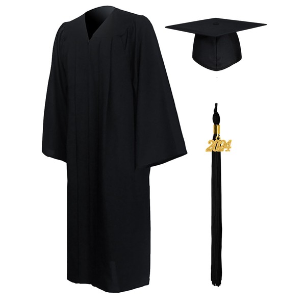 GraduationMall Graduation Gown and Cap for Adults 2024 Year Charm
