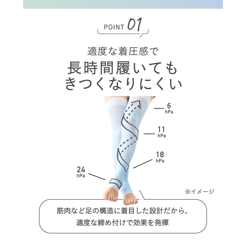 Okamoto Women's Socks Supplement, For Sleeping, Long Strains, Promotes Circulation