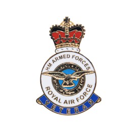 RAF Royal Air Force Veteran Lapel Pin Badge - HM Armed Forces - UK Seller