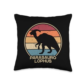 Plush Parasaurolophus Dinosaur Costume Toy Gifts Retro Parasaurolophini Hadrosauridae Lover Parasaurolophus Throw Pillow, 16x16, Multicolor