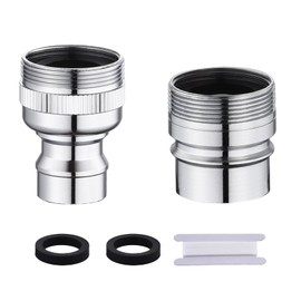 LUOFANT Dishwasher Faucet Adapter with Aerator, Sink Faucet Adapter for Portable Washer, Dishwasher Snap Connection, 15/16-27 Male Outside and 55/64-27 Female Inside，Chrome