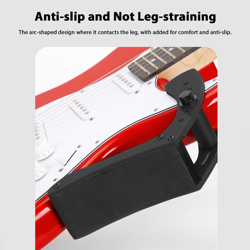 VBESTLIFE Ergonomic Electric Guitar Holder, 6 Position Height Adjustable, Footstool