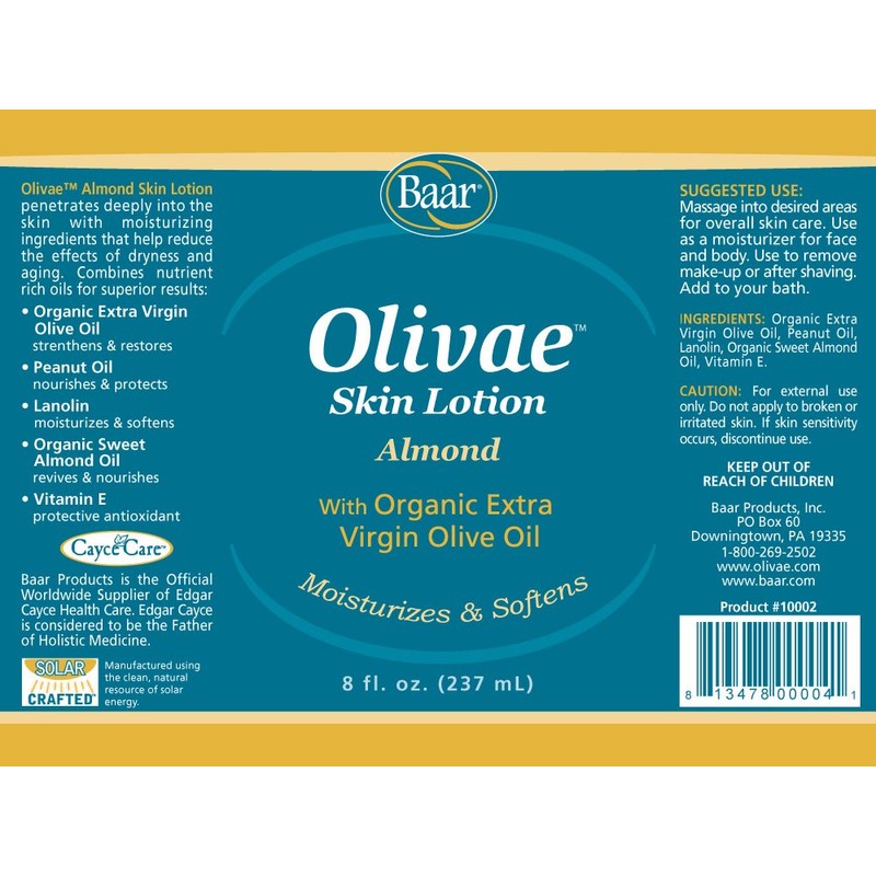 Olivae Skin Lotion & Massage Oil, 8 oz
