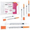 ONE-CARE Syringes 0.5 ml/cc, 30G x 5/16"(8mm), Orange Cap, 10
