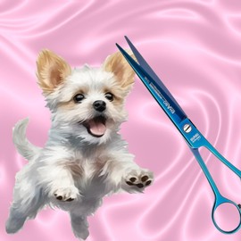 High Quality Straight Dog Scissors Made of Titanium - Rustproof & Durable - 19 cm - Fur Scissors for Dogs - Professional Scissors for Any Type of Fur Directly from EHASO from Solingen