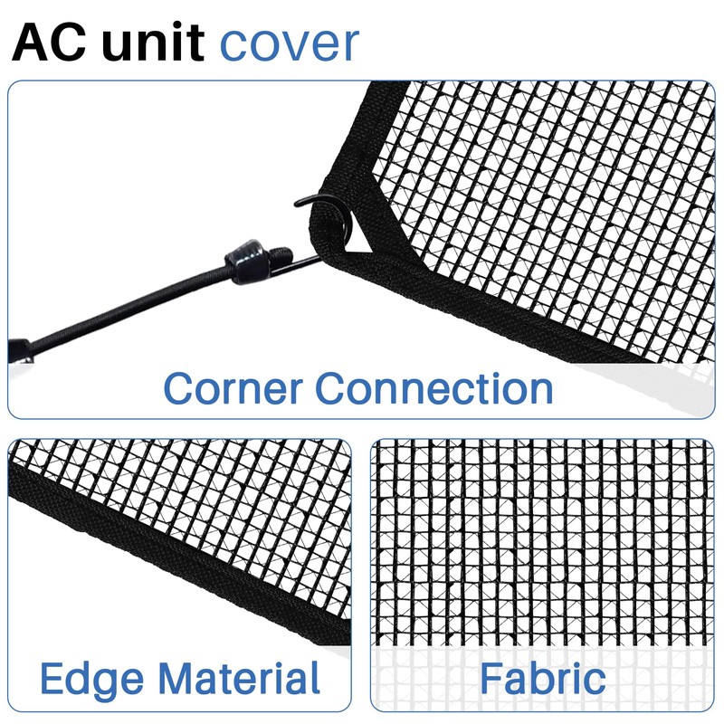 ECOOPTS 36"x36" Air Conditioner Top Mesh Cover with Bungee Cords