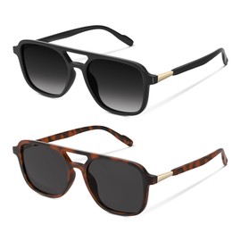 ELITERA Sunglasses Womens Men Trendy Retro Sun Glasses Rectangle Womens Mens Shades,Black Gray Gradient Tortoise Grey