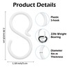 ValueBargain S Shaped Hooks, 30PCS Small White Plastic S Shaped