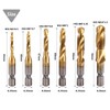 Bestgle 6 Pcs Titanium Drill Tap Combination Bit Set Countersink
