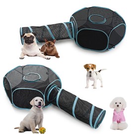 INTURN Cat Furniture Tent for Indoor and Outdoor Playpen Portable Cat Tunnels, Outdoor Kennel (Hexagon + Tunnel)