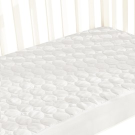 Biloban Crib Mattress Protector Pad Waterproof, Toddler Waterproof Crib Mattress Cover, Machine Washable & Dryer Fit Baby Toddler Bed Mattress Protector (Standard Size 52” x 28”), White