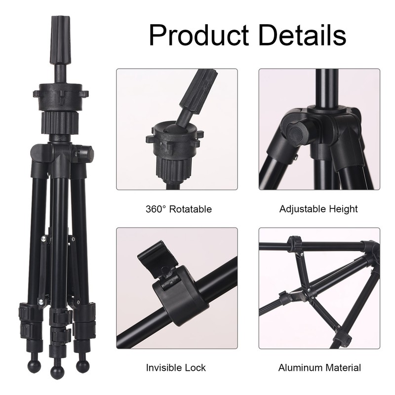 Wig Stand Plastic Aluminum Adjustable Height Mannequin Head Stand for