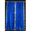 Island Blue Tie Top Sheer Sari Curtain/Drape/Panel - 60W x