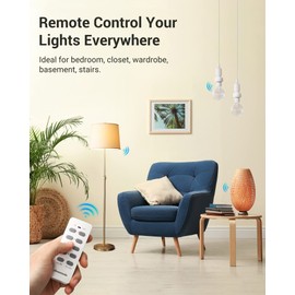 DEWENWILS Remote Control Light Bulb Socket, Wireless Light Socket Switch Kit, Remote Light Socket E26/E27 Base for Pull Chain Light Fixture, No Wiring, ETL Listed(2 Remote+4 Socket)