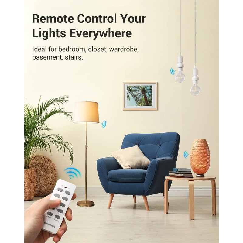 DEWENWILS Remote Control Light Bulb Socket, Wireless Light Socket Switch