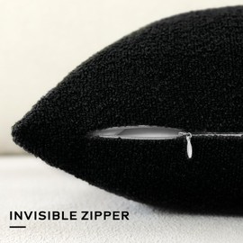 Artscope Pack of 2 Textured Boucle Cushion Covers Square Pillow Cases Cozy Soft Decorative Couch Pillow Covers for Chair Sofa Bedroom Living Room Home Decor 45x45cm, Black