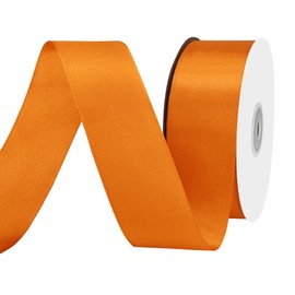 BVIEAKD Orange Satin Ribbon 40mm X 45m Solid Color Ribbons Perfect for Crafts Wedding Decor Bow Making Arts Sewing and More