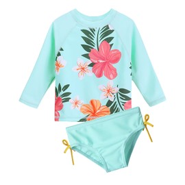XFGIRLS - Traje de baño de 2 piezas para niñas pequeñas, de secado rápido, Cyanlong, 3 Años/4 Años